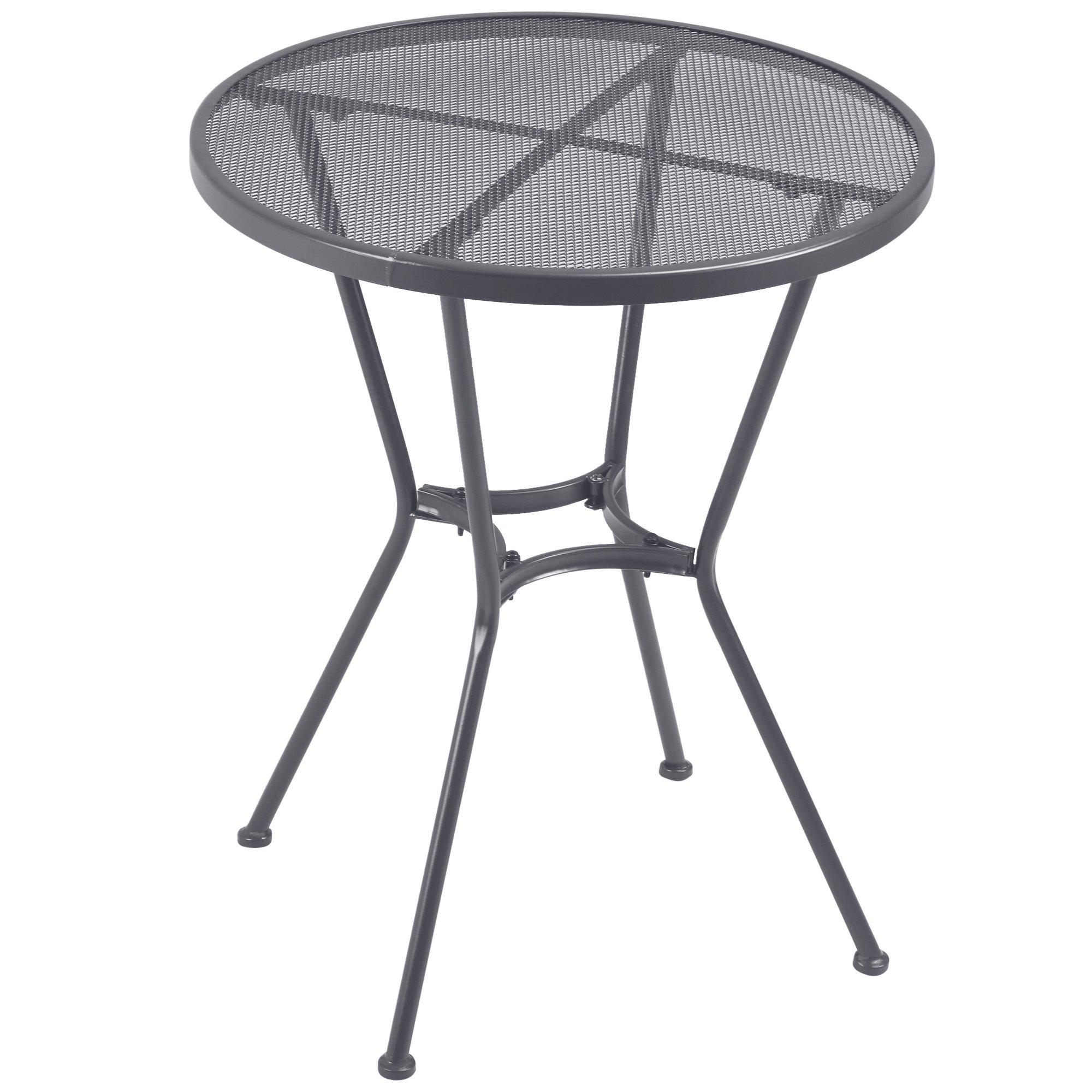 60cm Garden Round Bistro Table with Mesh Tabletop for Balcony Deck